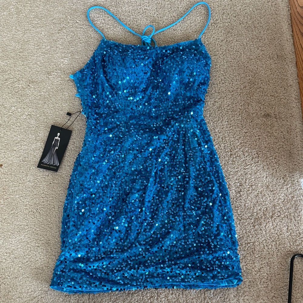 Blue Sequin Women's Dress